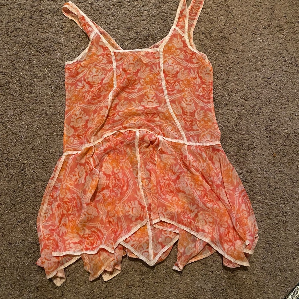 Intimately Free People gauzy coral tunic small